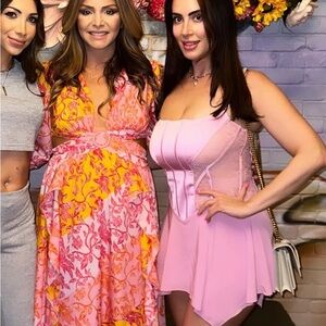 Lace Handkerchief Hem Mini Dress in Baby Pink. Wore once to a baby shower